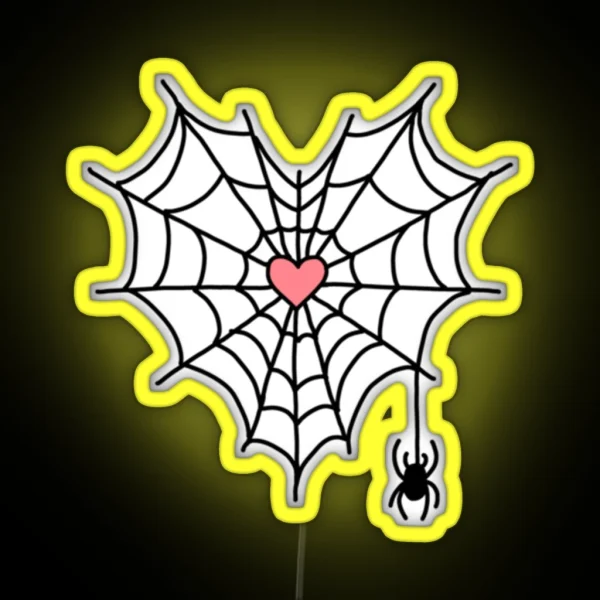 Spider Web Heart RGB Neon Sign