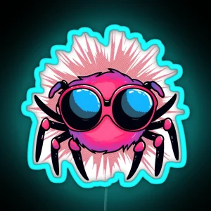 Spider With Sunglasses RGB Neon Sign