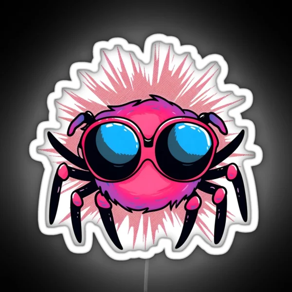 Spider With Sunglasses RGB Neon Sign