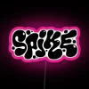 Neon pink spike design RGB sign illustration