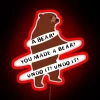 Neon sign featuring a quote from Buffy the Vampire Slayer's 'Pangs' episode in RGB colors.