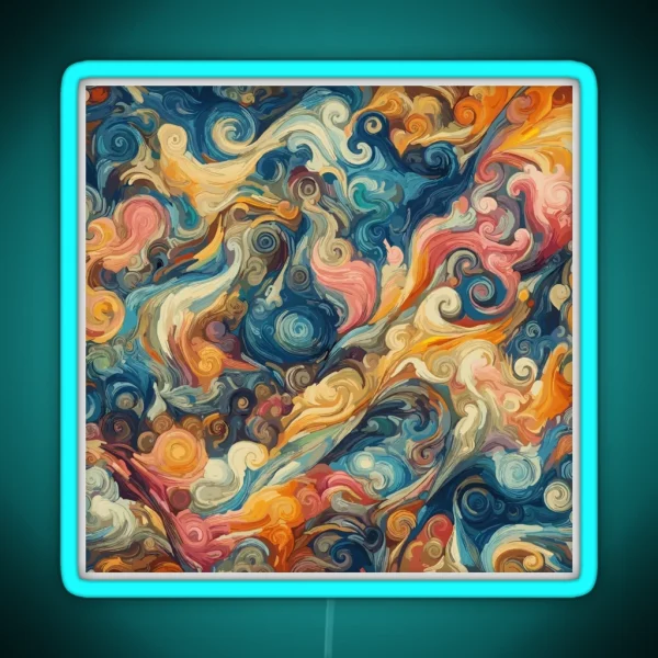 Spiral Van Gogh Art Style RGB Neon Sign