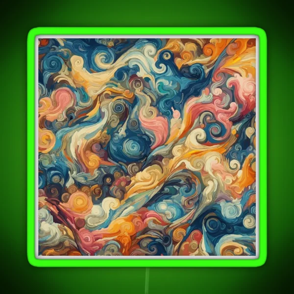 Spiral Van Gogh Art Style RGB Neon Sign