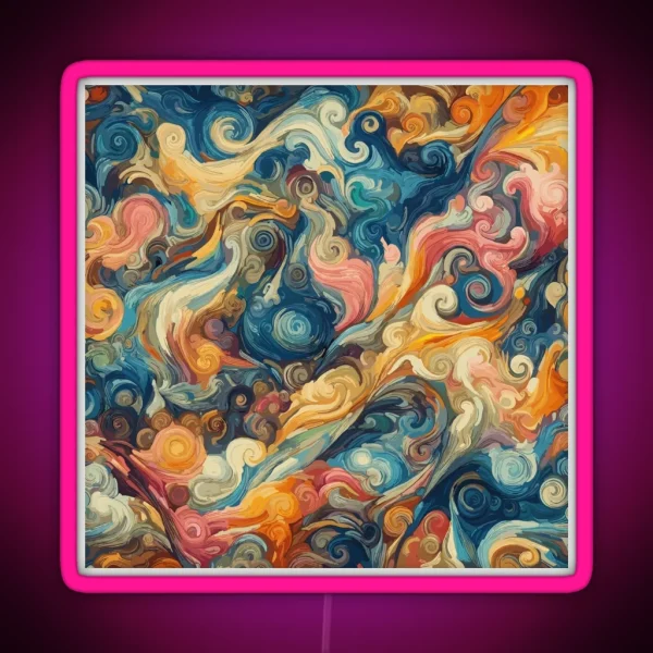 Spiral Van Gogh Art Style RGB Neon Sign