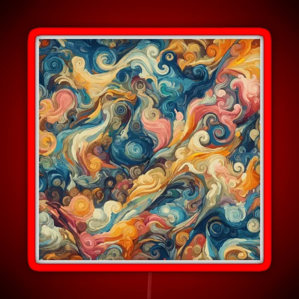 Spiral Van Gogh Art Style RGB Neon Sign