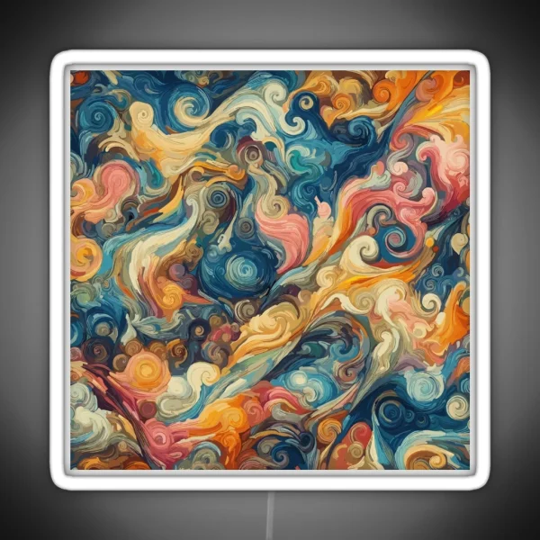 Spiral Van Gogh Art Style RGB Neon Sign