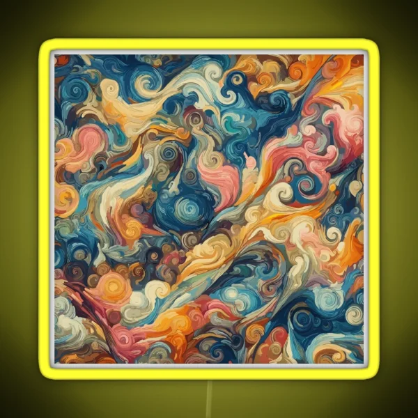 Spiral Van Gogh Art Style RGB Neon Sign