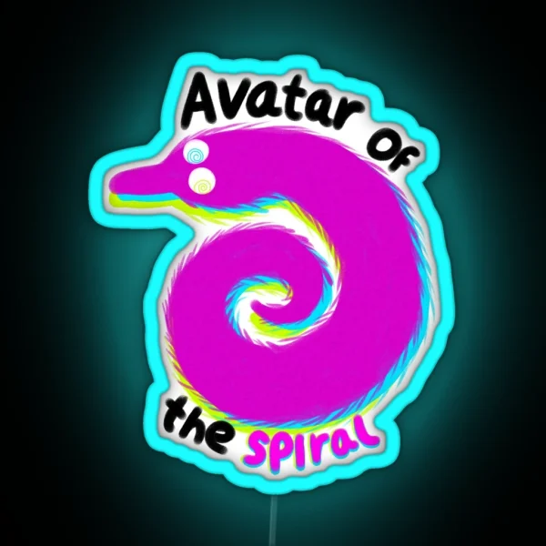 Spiral Worm Words RGB Neon Sign