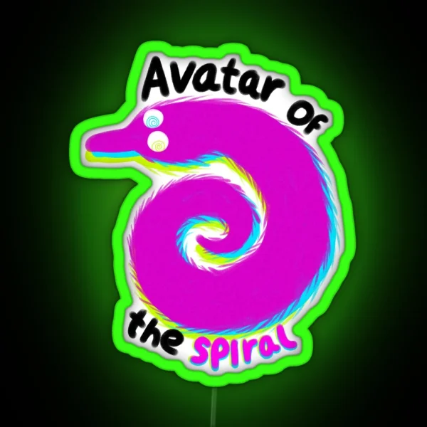 Spiral Worm Words RGB Neon Sign