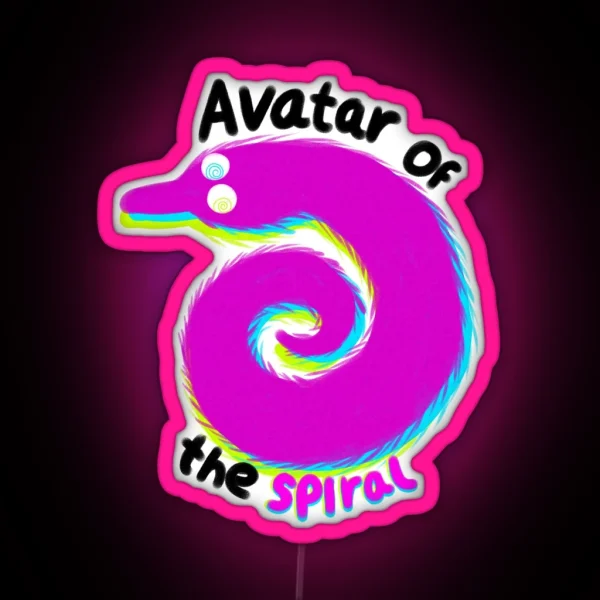 Spiral Worm Words RGB Neon Sign
