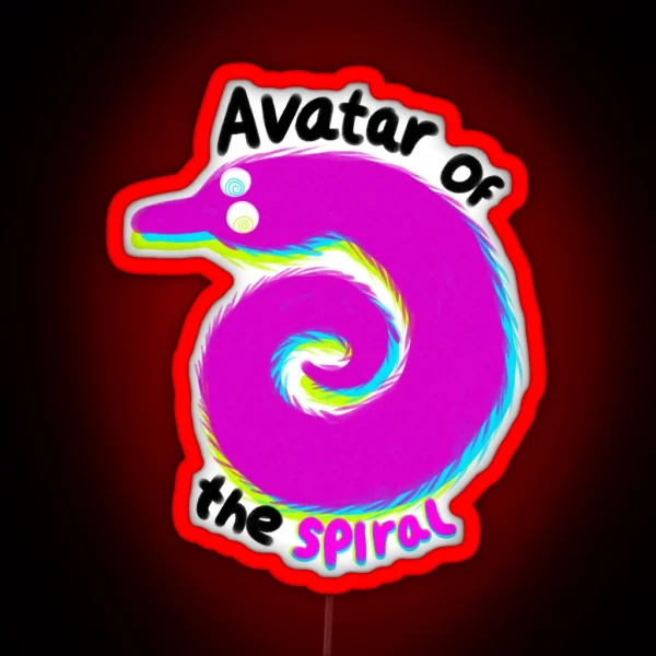 Spiral Worm Words RGB Neon Sign