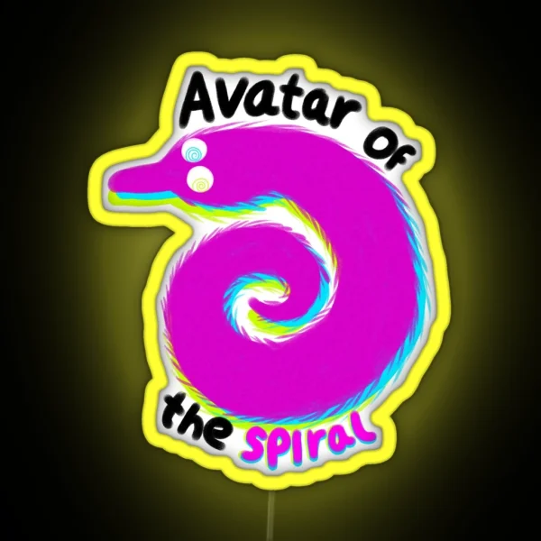 Spiral Worm Words RGB Neon Sign