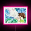 Spirited Away's Haku in vibrant neon pink with a digital, urban twist