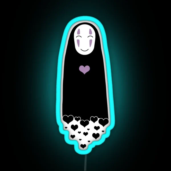 Spirited Away No Face Heart RGB Neon Sign