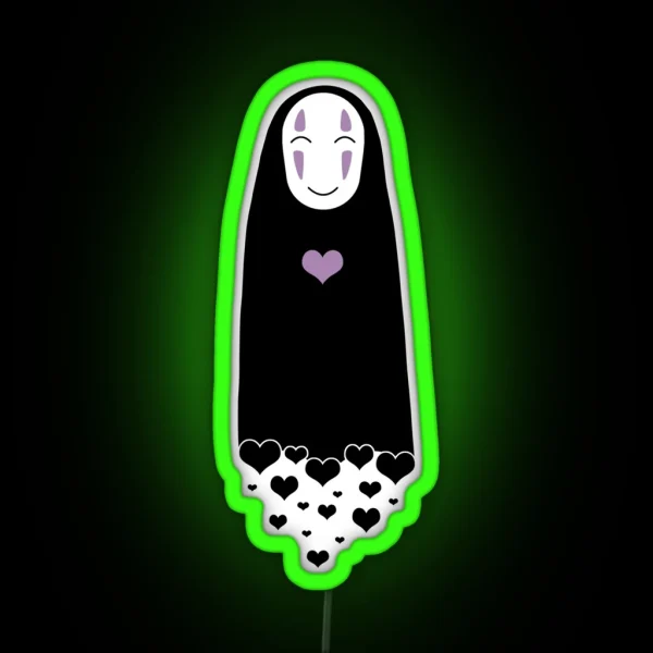 Spirited Away No Face Heart RGB Neon Sign