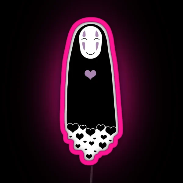 Spirited Away No Face Heart RGB Neon Sign