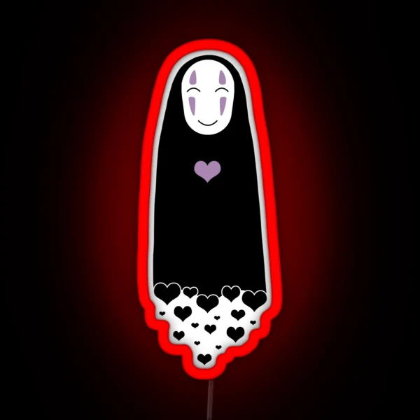 Spirited Away No Face Heart RGB Neon Sign