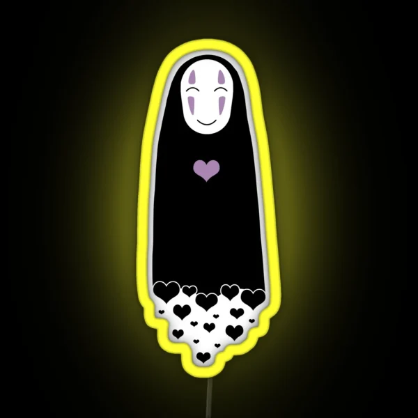 Spirited Away No Face Heart RGB Neon Sign