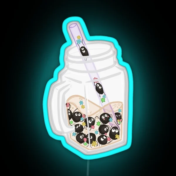 Spirited Away Soot Sprites Boba RGB Neon Sign