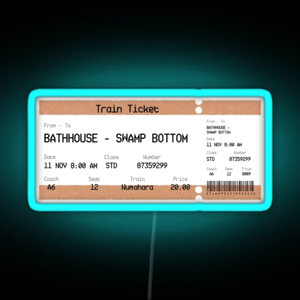 Spirited Away Train Ticket RGB Neon Sign