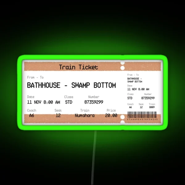 Spirited Away Train Ticket RGB Neon Sign