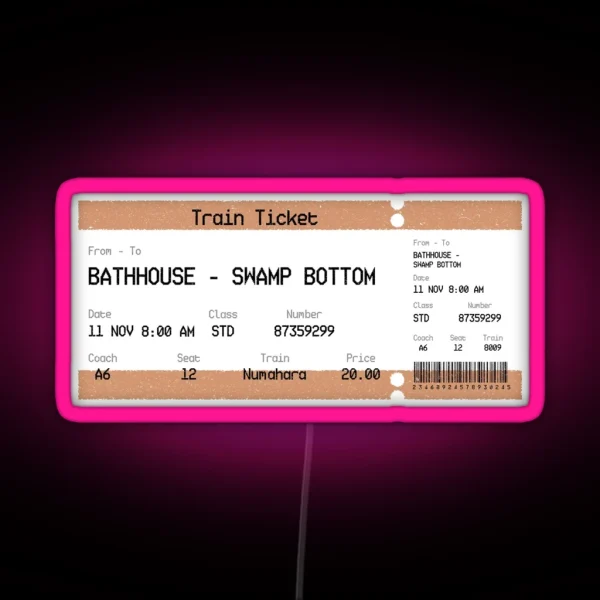 Spirited Away Train Ticket RGB Neon Sign