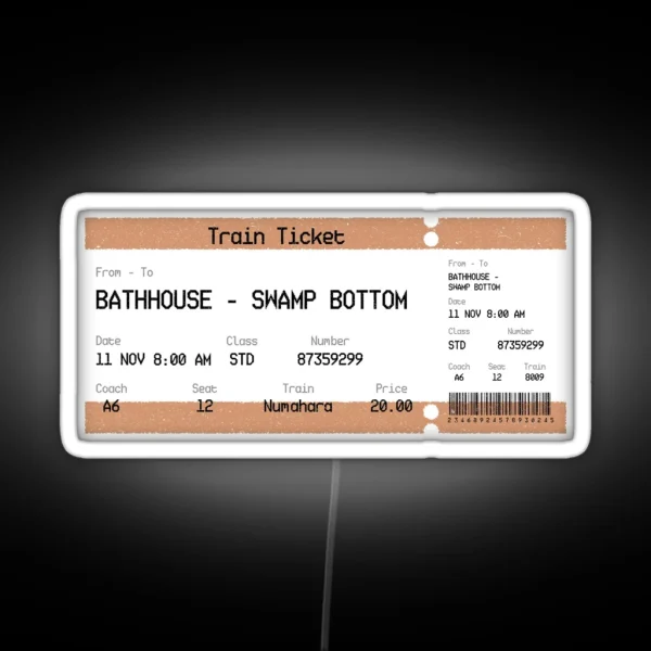Spirited Away Train Ticket RGB Neon Sign