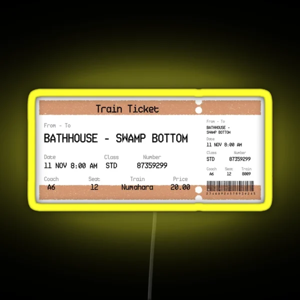 Spirited Away Train Ticket RGB Neon Sign