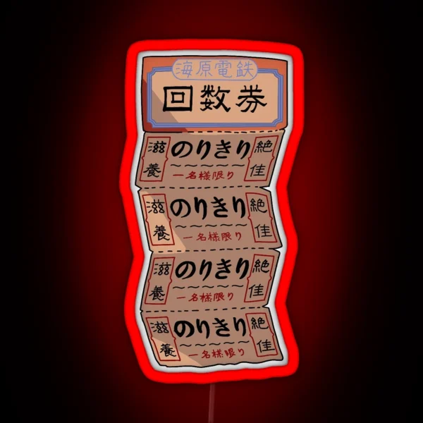 Spirited Away Train Ticket RGB Neon Sign