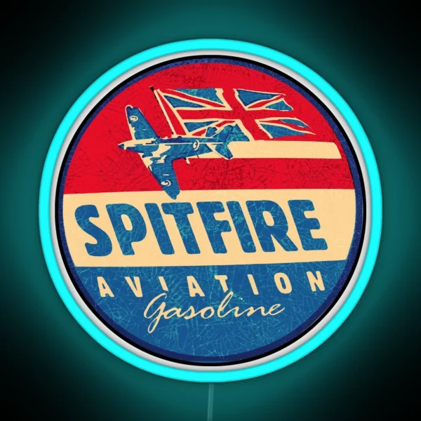 Spitfire Aviation Gasoline USA RGB Neon Sign