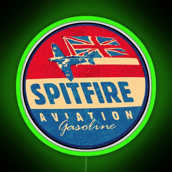 Spitfire Aviation Gasoline USA RGB Neon Sign