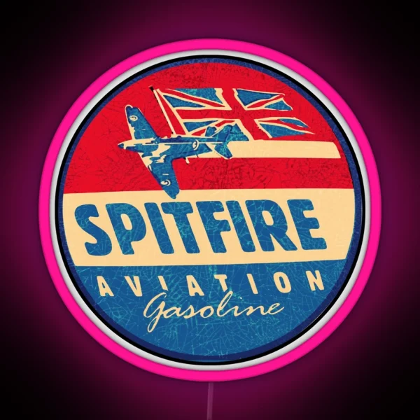 Spitfire Aviation Gasoline USA RGB Neon Sign