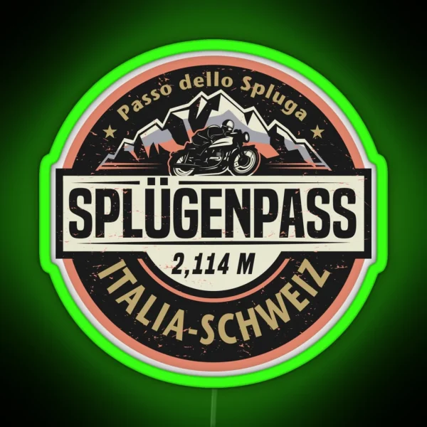 Splugen Pass Passo Dello Spluga RGB Neon Sign