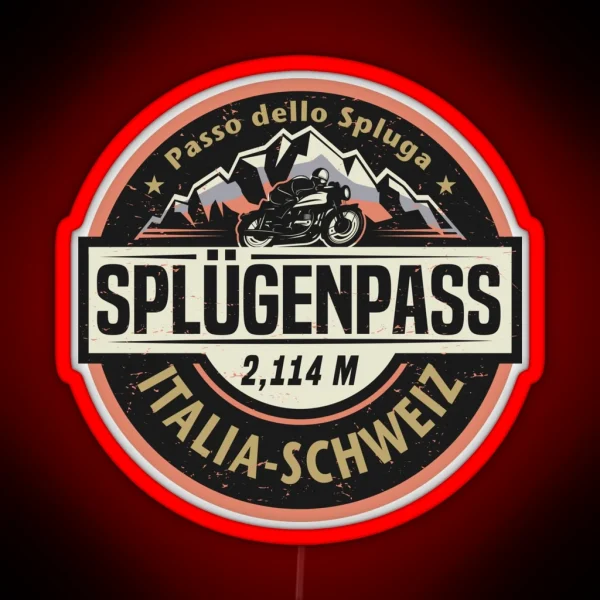 Splugen Pass Passo Dello Spluga RGB Neon Sign