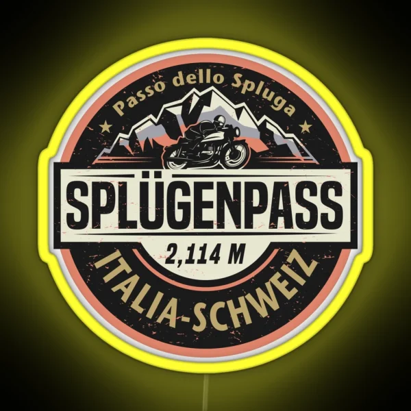 Splugen Pass Passo Dello Spluga RGB Neon Sign
