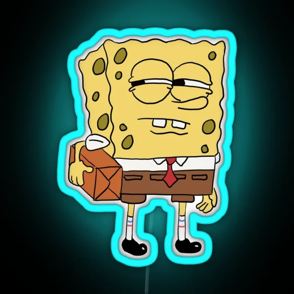Sponge Bob Side Eye Meme RGB Neon Sign
