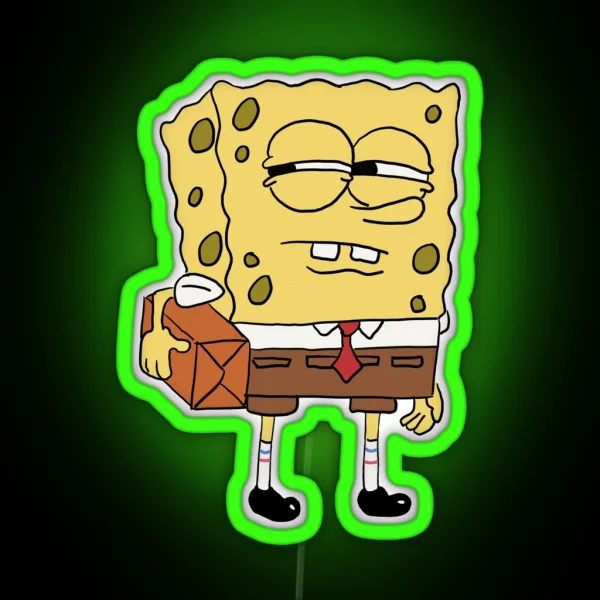 Sponge Bob Side Eye Meme RGB Neon Sign