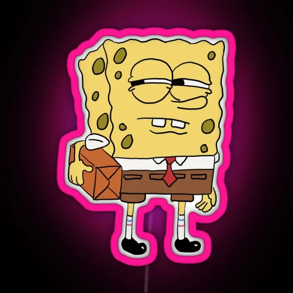 Sponge Bob Side Eye Meme RGB Neon Sign