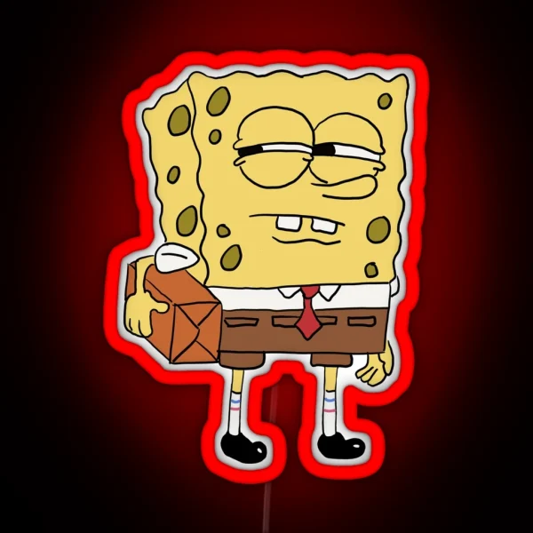 Sponge Bob Side Eye Meme RGB Neon Sign
