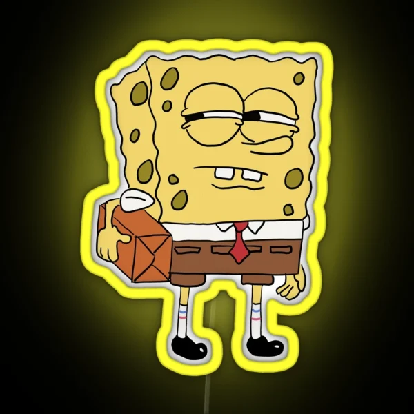 Sponge Bob Side Eye Meme RGB Neon Sign