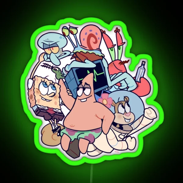 Spongebob And Friends RGB Neon Sign