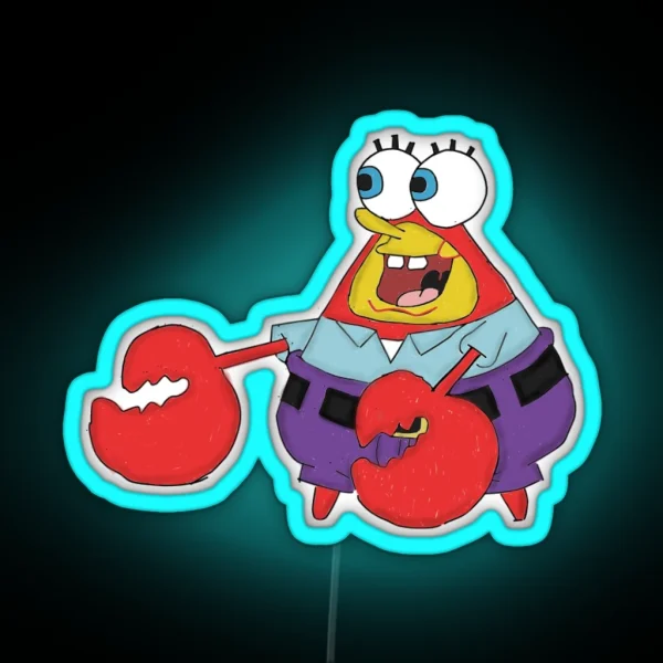 Spongebob As Mr Krabs RGB Neon Sign