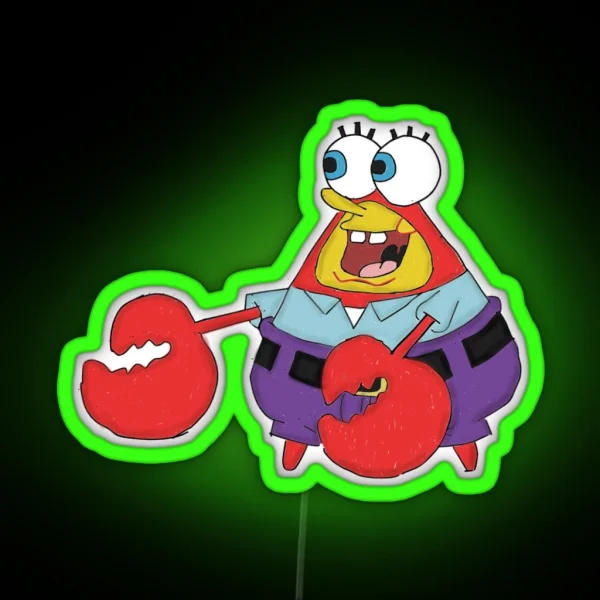 Spongebob As Mr Krabs RGB Neon Sign
