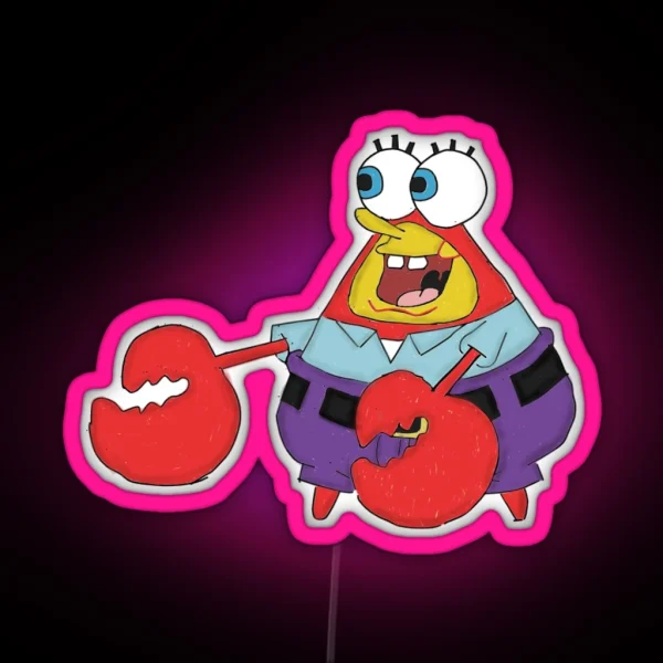 Spongebob As Mr Krabs RGB Neon Sign