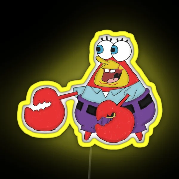 Spongebob As Mr Krabs RGB Neon Sign