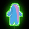 Neon sign featuring SpongeBob SquarePants surrounded by colorful bubbles in a green neon glow.