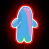 Neon RGB sign featuring SpongeBob SquarePants and his bubble buddy in red, reminiscent of a 90s-style nightlife advertisem...