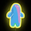SpongeBob SquarePants in neon sign with bubble buddy