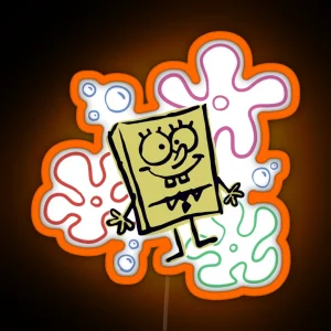 Spongebob Doodle Flowers RGB Neon Sign