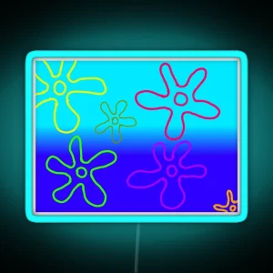 Spongebob Flowers RGB Neon Sign